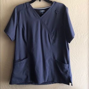 Elle Lg Grey Scrub Top